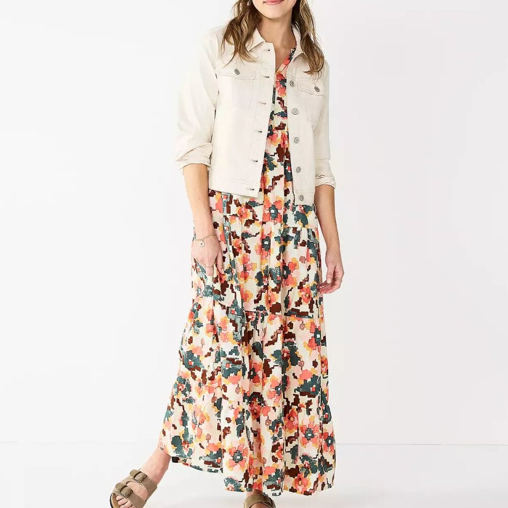 Sonoma Goods For Life® Tiered Maxi Dress= EUC